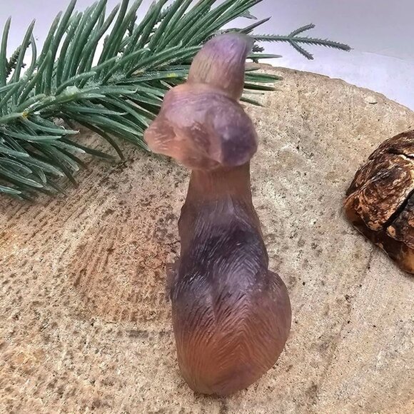 Nature Rainbow Fluorite Hand Carved 2.2" Deer Figure - Picture 6 of 10